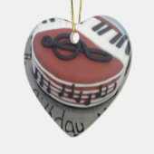 Fijne verjaardagstaart keramisch ornament (Links)