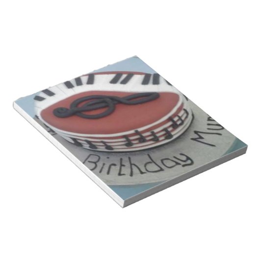 Fijne verjaardagstaart notitieblok (Schuin)
