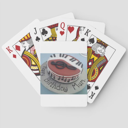Fijne verjaardagstaart speelkaarten (Achterkant)