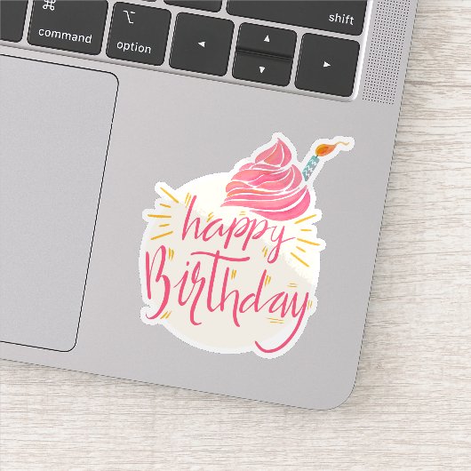 Fijne verjaardagstaart sticker (Detail)