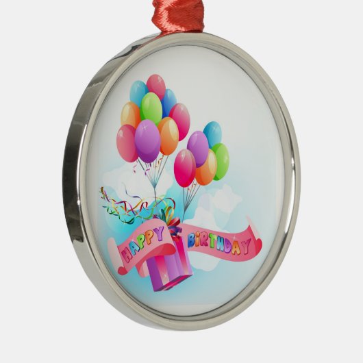 Fijne verjaardagsversiering metalen ornament (Rechts)