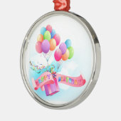 Fijne verjaardagsversiering metalen ornament (Links)