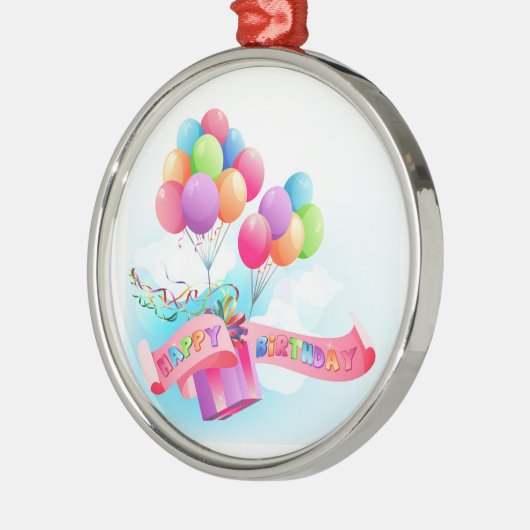 Fijne verjaardagsversiering metalen ornament (Links)