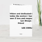 FIJNE VERPLEEGSTERDAG DENISE!!! KAART (Achterkant)