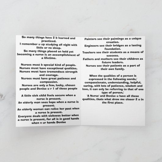 FIJNE VERPLEEGSTERDAG DENISE!!! KAART (Binnen)