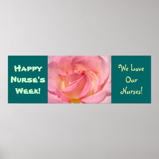 Fijne verpleegstersweek! Banner Poster Prints Roze (Voorkant)