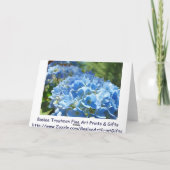 Fijne verpleegstersweek! kaarten Blauwe Hortensia (Achterkant)