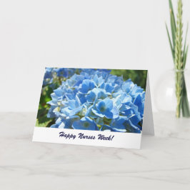 Fijne verpleegstersweek! kaarten Blauwe Hortensia