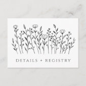 Fijne verspreide wilde bloemen bruidsdouche informatiekaartje (Voorkant)