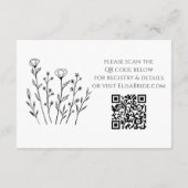 Fijne verspreide wilde bloemen bruidsdouche informatiekaartje (Achterkant)