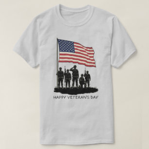 Fijne Veteranendag Retro Patriottische Amerikaanse T-shirt