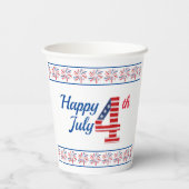 Fijne Vierde Juli 8oz Papieren Beker (Achterkant)