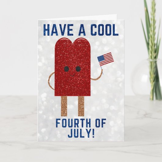 Fijne vierde juli glitterkaart kaart (Voorkant)