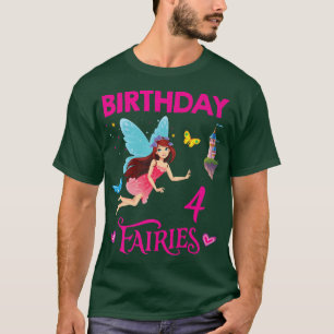 Fijne vierde verjaardag van het meisje van de gebo t-shirt