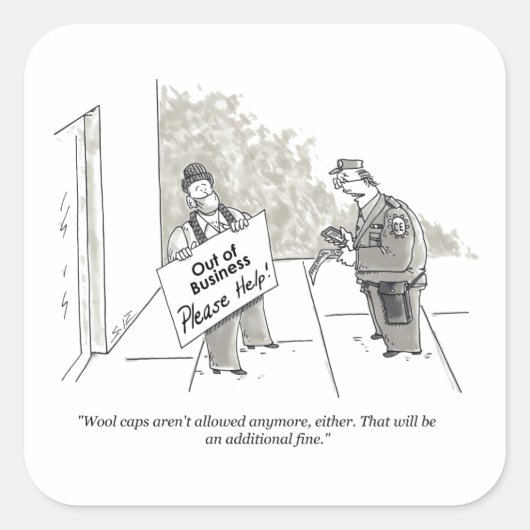 Fijne vierkante stickers (Voorkant)