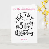 Fijne vijfde verjaardag voor mijn kleindochter kaart (Gele Bloem)