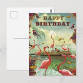 Fijne Vlaamse roze verjaardag Briefkaart (Voorkant / Achterkant)