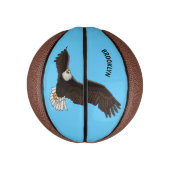 Fijne vliegende kale cartoon illustratie basketbal (Verticaal)