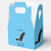 Fijne vliegende kale cartoon illustratie bedankdoosjes (Geopend)