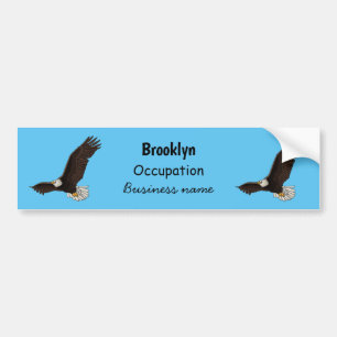 Fijne vliegende kale cartoon illustratie bumpersticker