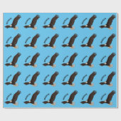 Fijne vliegende kale cartoon illustratie cadeaupapier (Vlak)