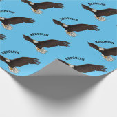 Fijne vliegende kale cartoon illustratie cadeaupapier (Hoek)