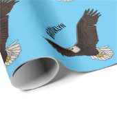 Fijne vliegende kale cartoon illustratie cadeaupapier (Rol Hoek)