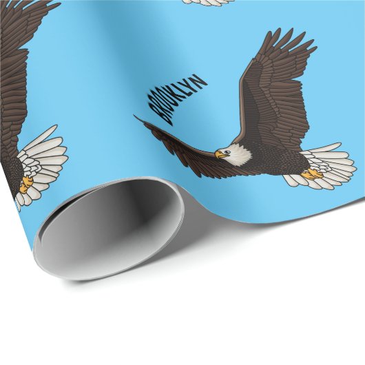 Fijne vliegende kale cartoon illustratie cadeaupapier (Rol Hoek)