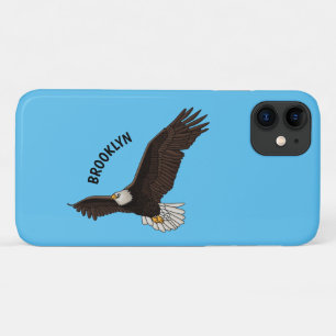 Fijne vliegende kale cartoon illustratie Case-Mate iPhone case
