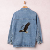 Fijne vliegende kale cartoon illustratie denim jacket (Hangar)
