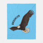 Fijne vliegende kale cartoon illustratie fleece deken (Voorkant)