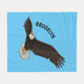 Fijne vliegende kale cartoon illustratie fleece deken (Voorkant (Horizontaal))