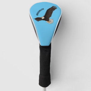 Fijne vliegende kale cartoon illustratie golfheadcover