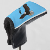 Fijne vliegende kale cartoon illustratie golfheadcover (3/4 voorkant)