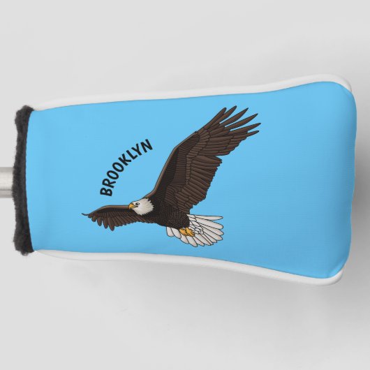 Fijne vliegende kale cartoon illustratie golfheadcover (Voorkant)