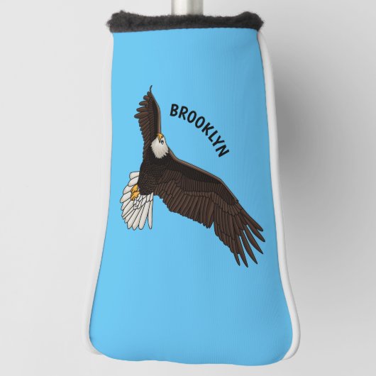 Fijne vliegende kale cartoon illustratie golfheadcover (Draai 90)