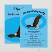 Fijne vliegende kale cartoon illustratie kaart (Voorkant / Achterkant)