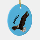 Fijne vliegende kale cartoon illustratie keramisch ornament (Rechts)