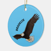 Fijne vliegende kale cartoon illustratie keramisch ornament (Links)