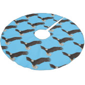 Fijne vliegende kale cartoon illustratie kerstboom rok (Gekanteld)