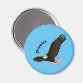 Fijne vliegende kale cartoon illustratie magneet (Voorkant / Achterkant)