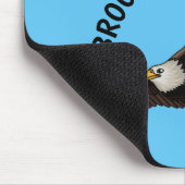 Fijne vliegende kale cartoon illustratie muismat (Hoek)