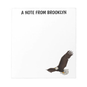 Fijne vliegende kale cartoon illustratie notitieblok