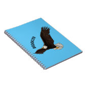 Fijne vliegende kale cartoon illustratie notitieboek (Rechterzijde)