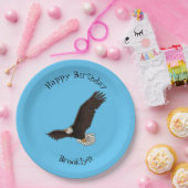 Fijne vliegende kale cartoon illustratie papieren bordje (Feest)