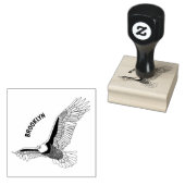 Fijne vliegende kale cartoon illustratie rubberstempel (Gestempeld)