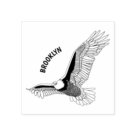 Fijne vliegende kale cartoon illustratie rubberstempel (Afrduk)