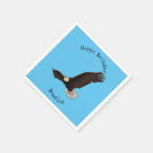 Fijne vliegende kale cartoon illustratie servet (Hoek)