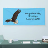 Fijne vliegende kale cartoon illustratie spandoek (Beurs)