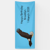 Fijne vliegende kale cartoon illustratie spandoek (Verticaal)